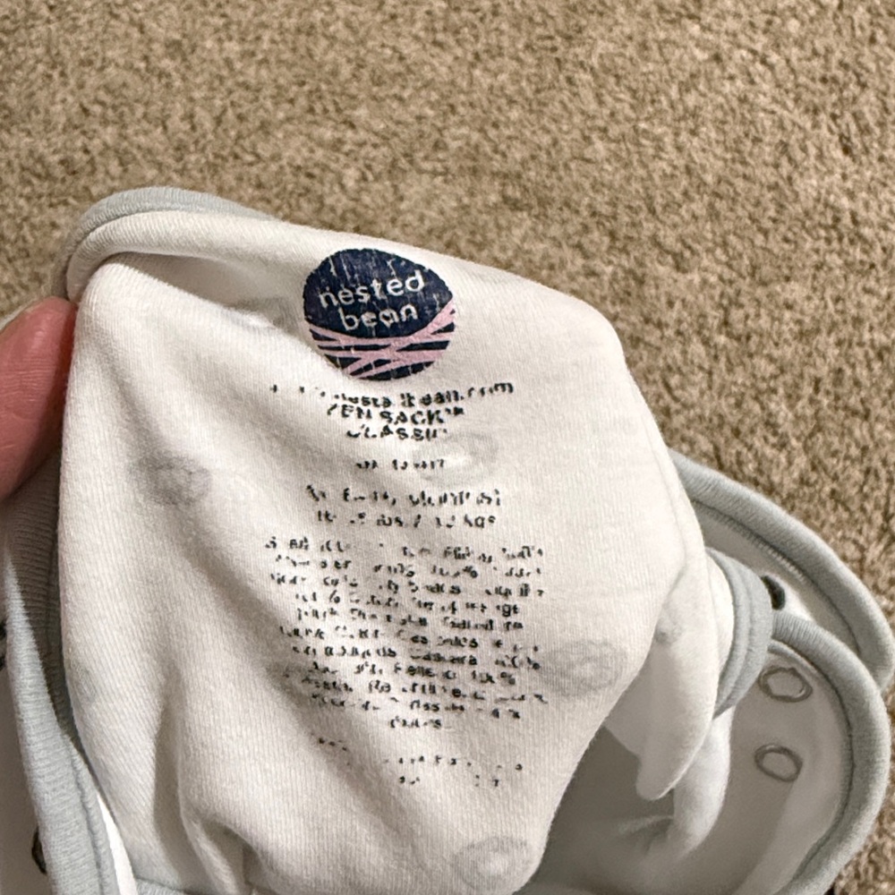 Nested Bean White and Gray Sleep Sack - Picture 7 of 7